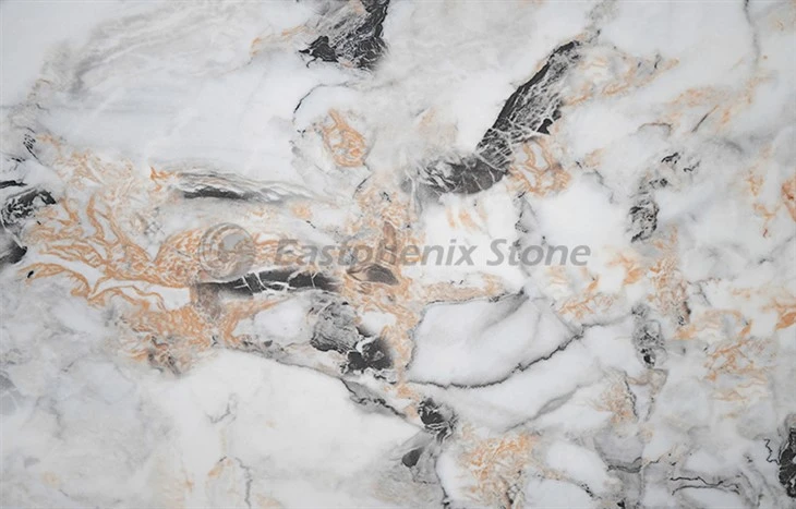 Polished arctic texture stone slab